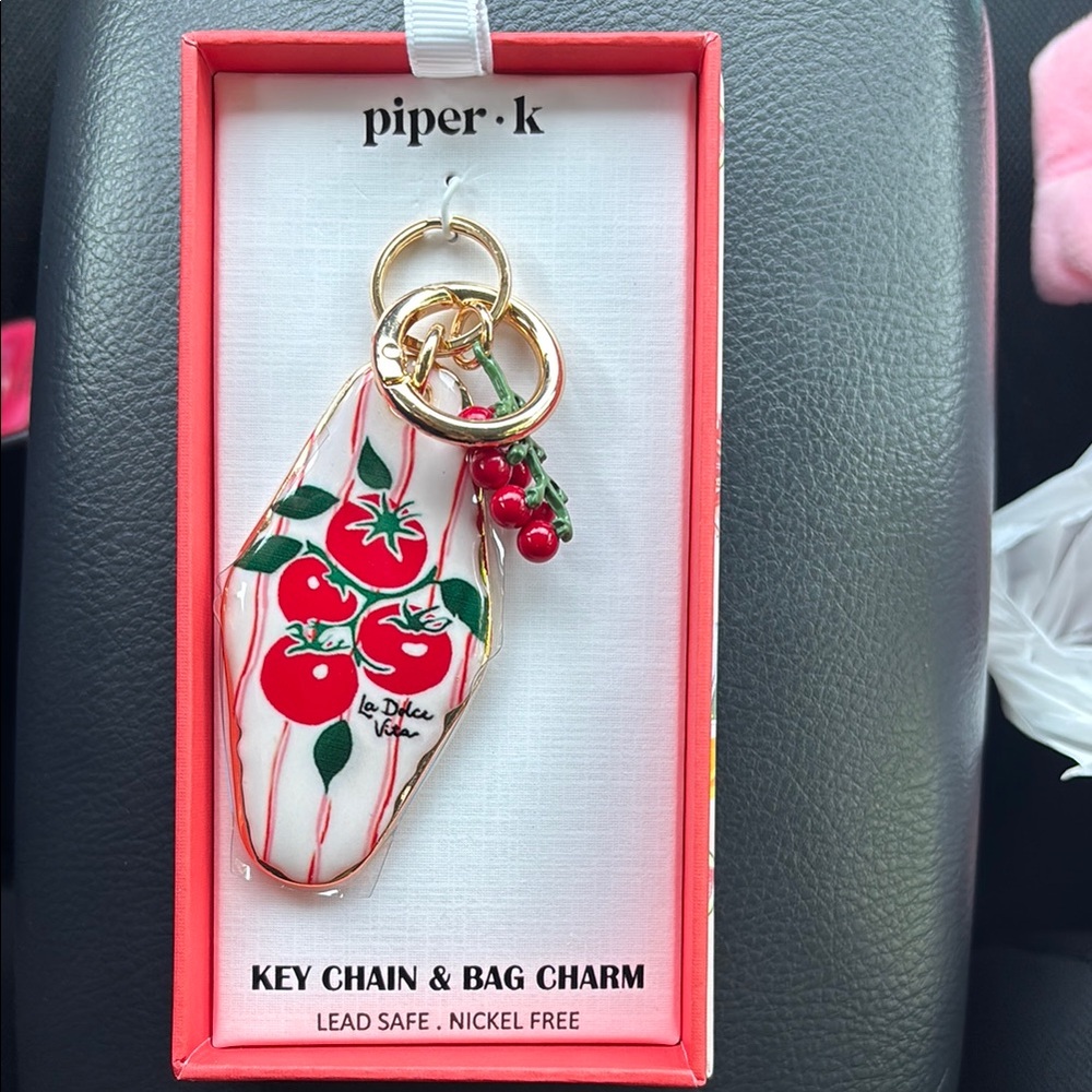 Piper K tomato keychain & bag charm